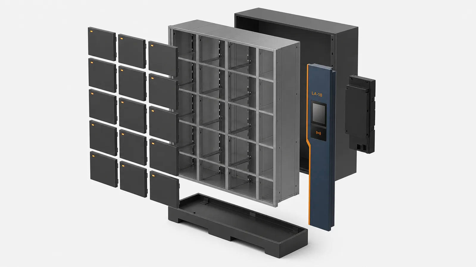 Oppitz Locker Asset 18: vista explodida técnica conceitual