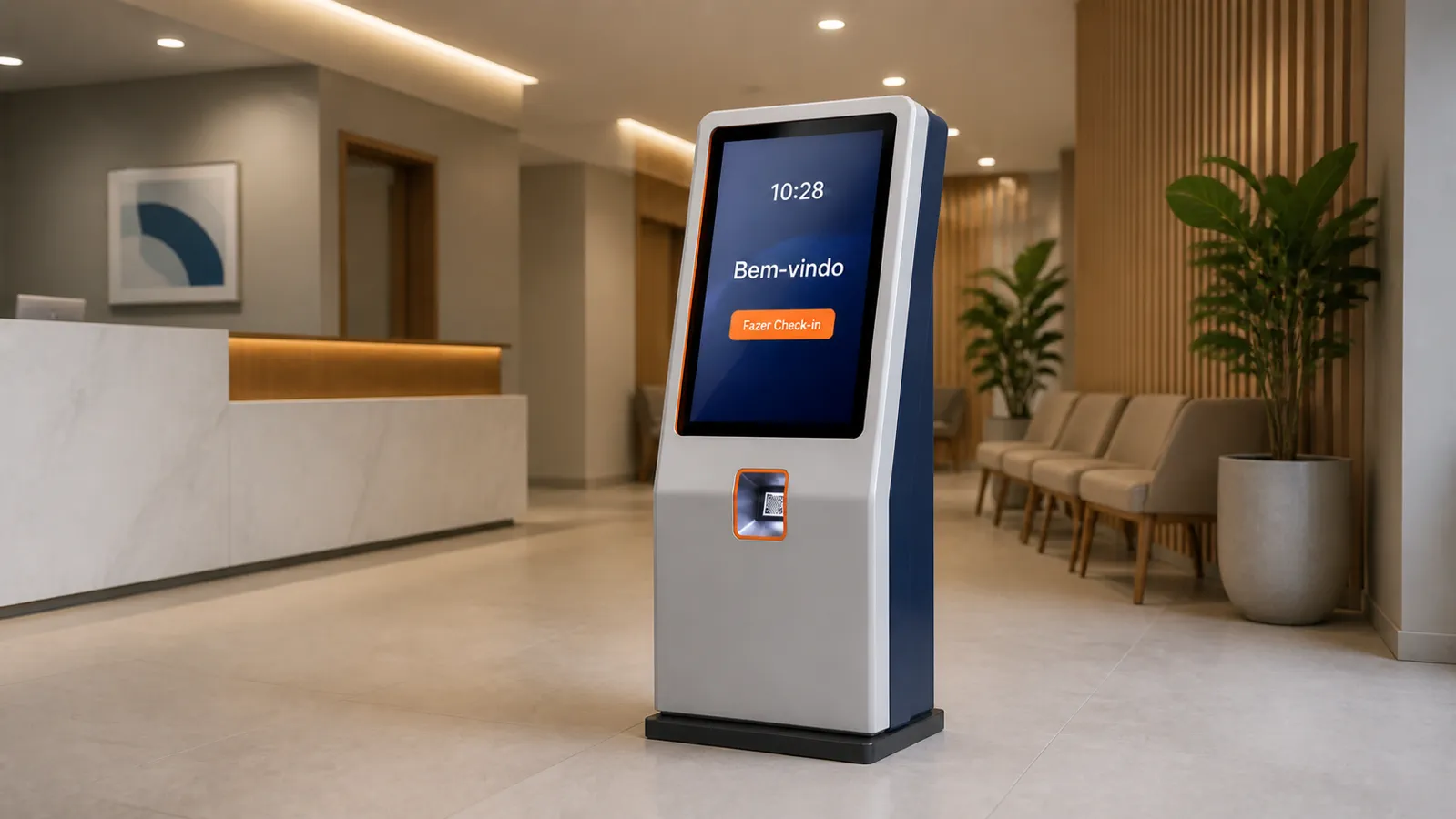 Oppitz Totem Care 24 aplicado em recepção de clínica